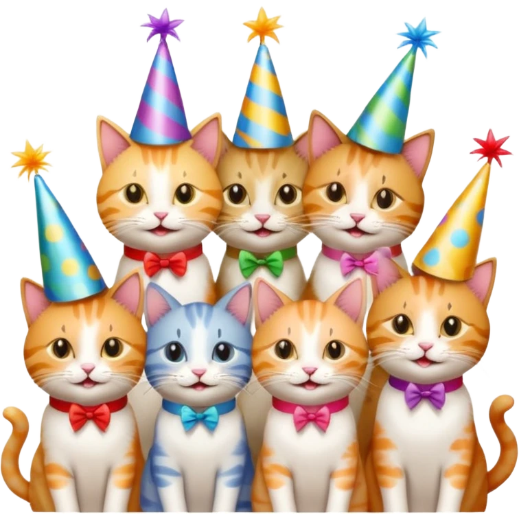 12 cats at a birthday party emoji