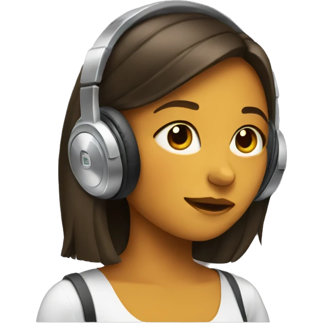 girl listening to music on headphones emoji