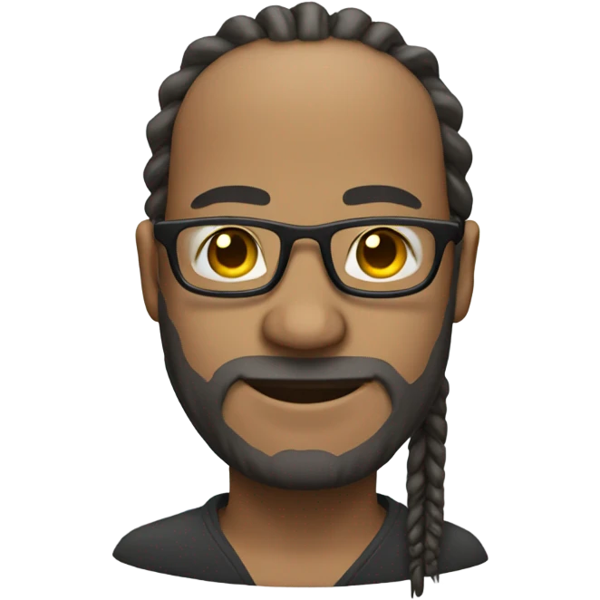 bald man with glasses with dreadlocks portrait  emoji