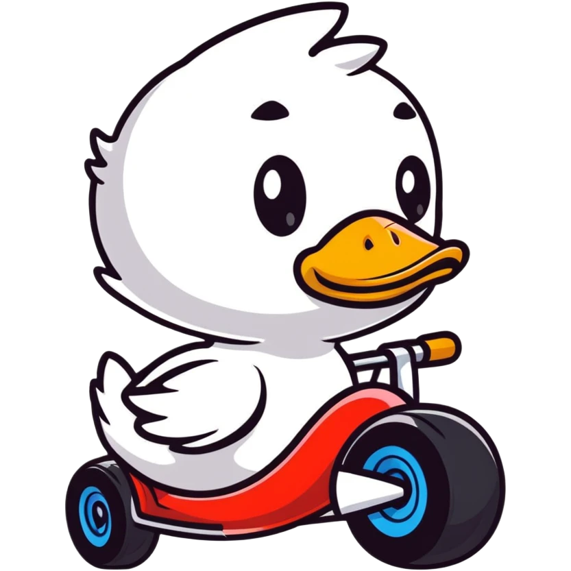 cartoon duck with big eyes for a duck race emoji
