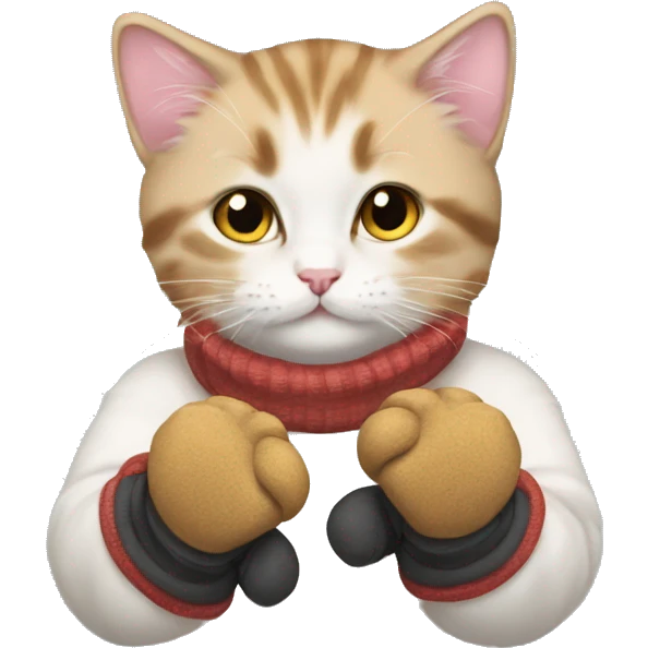 Kitten with mittens  emoji
