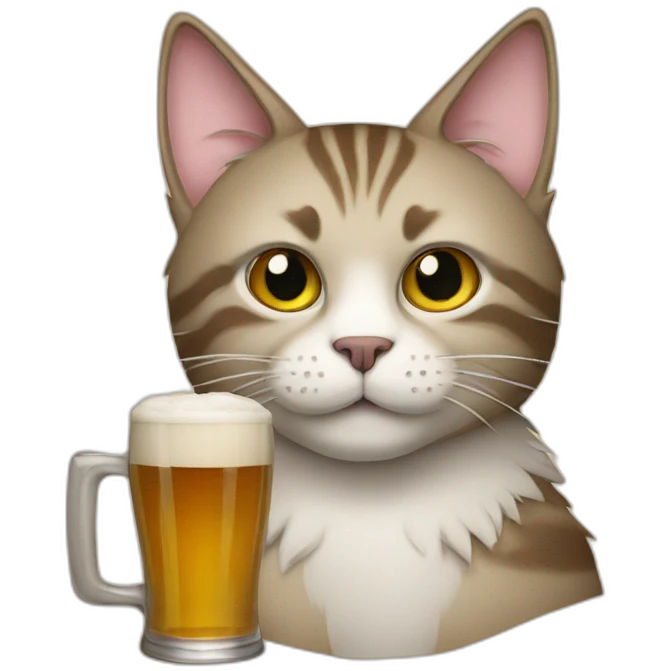 cat with a bier emoji
