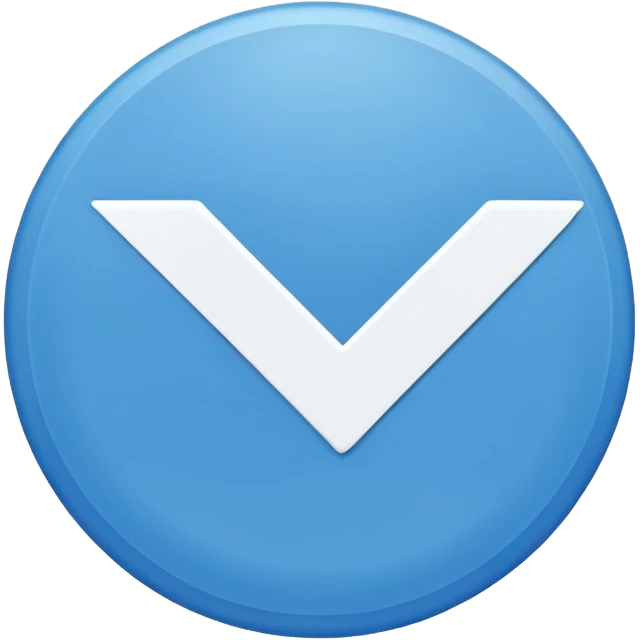 A blue circle entered by a white check mark emoji