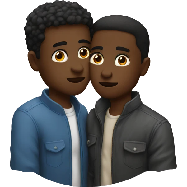 Two black guys kissing emoji