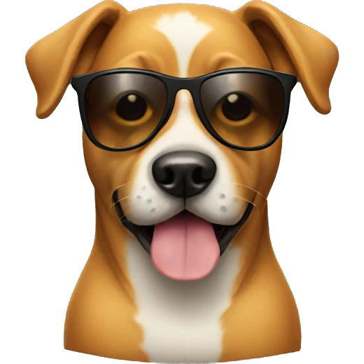 Dog with sunglasses emoji