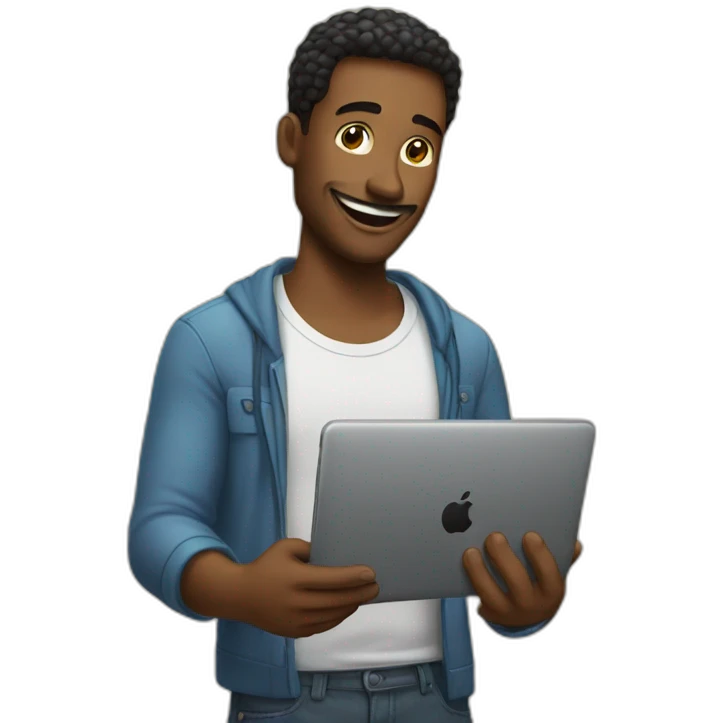 homem comprando iPhone emoji
