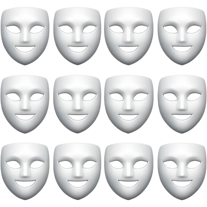 white mask pack for face, without human's face emoji