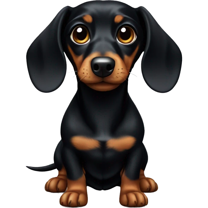 small black dachshund emoji