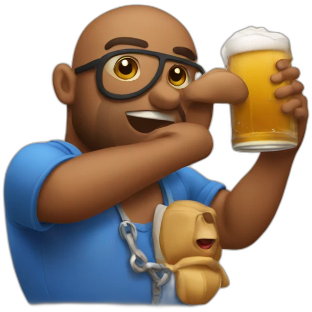 Booba drink beer emoji