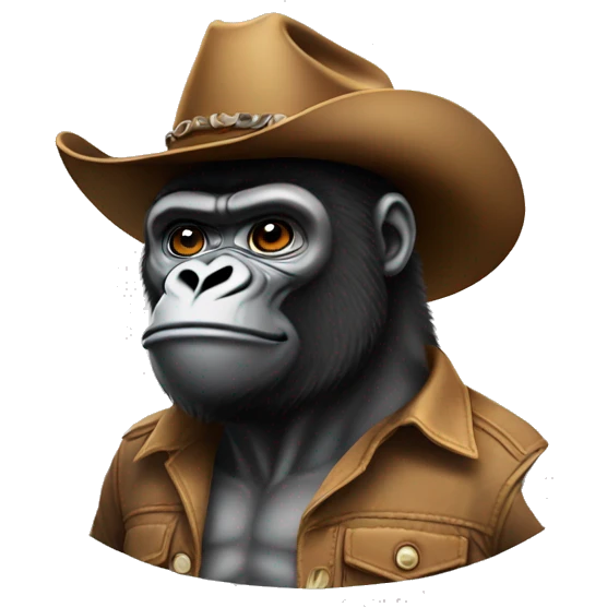 Gorilla with cowboy hat emoji