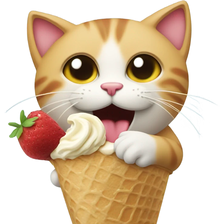 Cat eating ice cream emoji