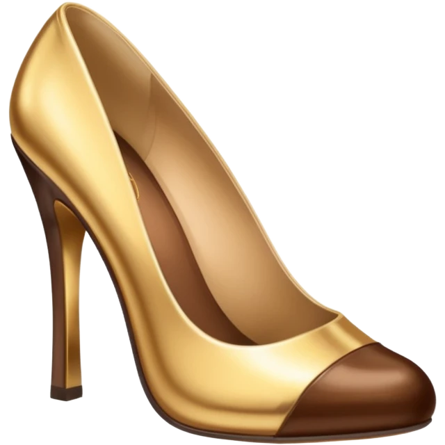 Metallic 24k gold and mocha brown womens shoes emoji