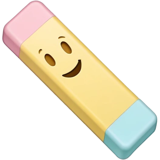 single pastel-colored rectangular gum stick or square tablet with smooth slightly glossy coating, no wrapper, soft lighting, subtle shadows, emoji scale emoji
