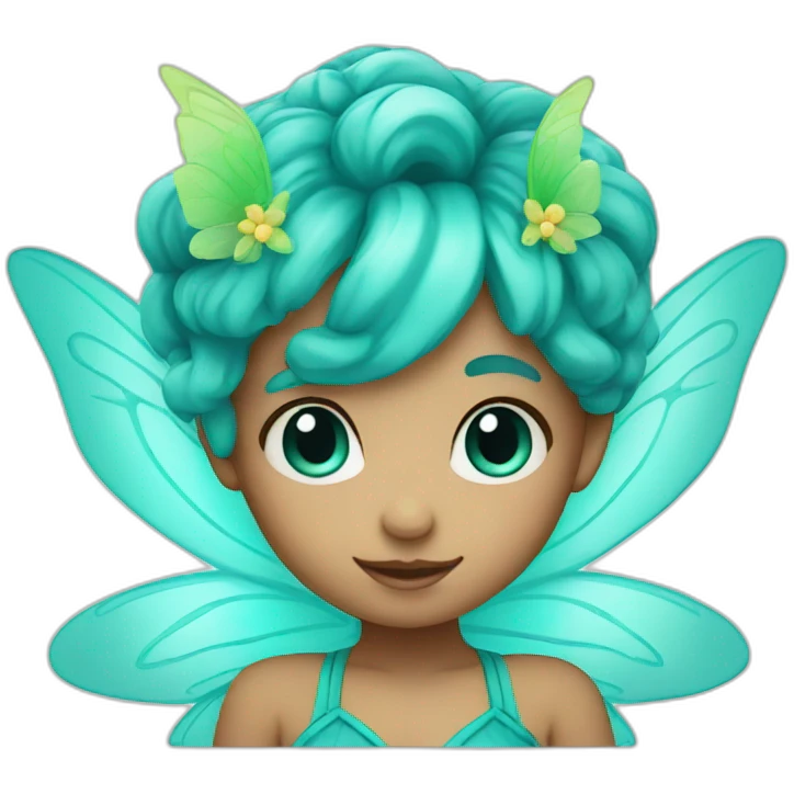 Cute turquoise fairy emoji