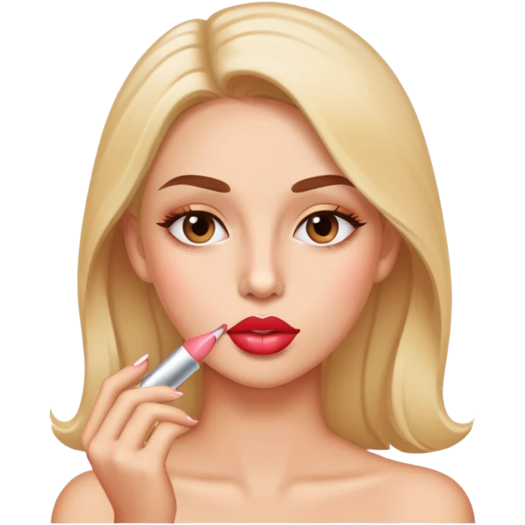 putting lip gloss on starring  emoji