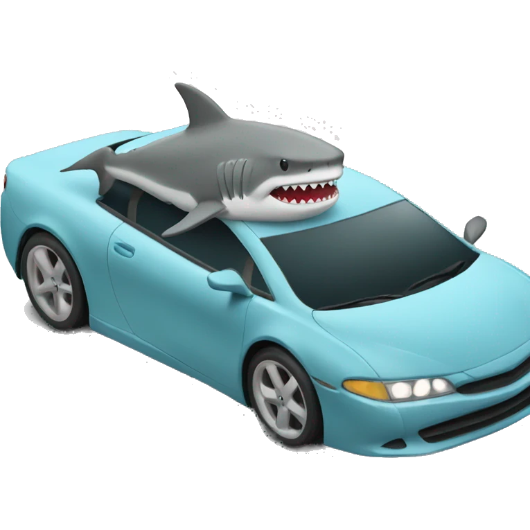 Shark driving a car emoji