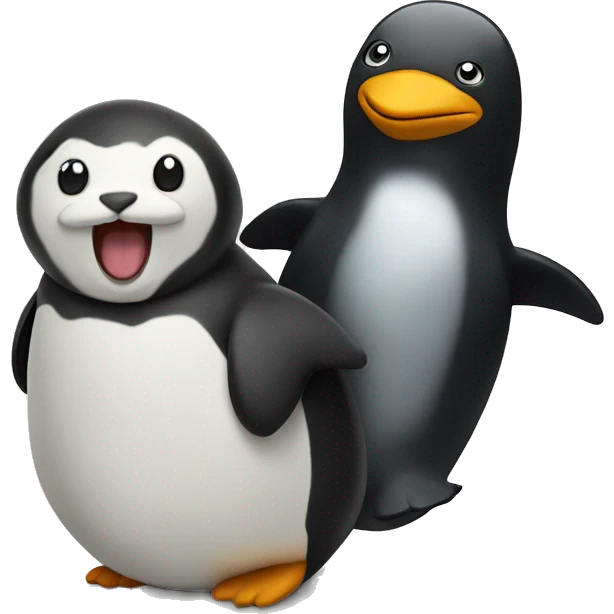 cat riding a penguin  emoji