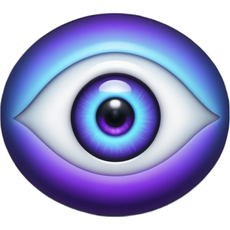a single spooky floating disembodied eye colored blue, purple, black and white emoji