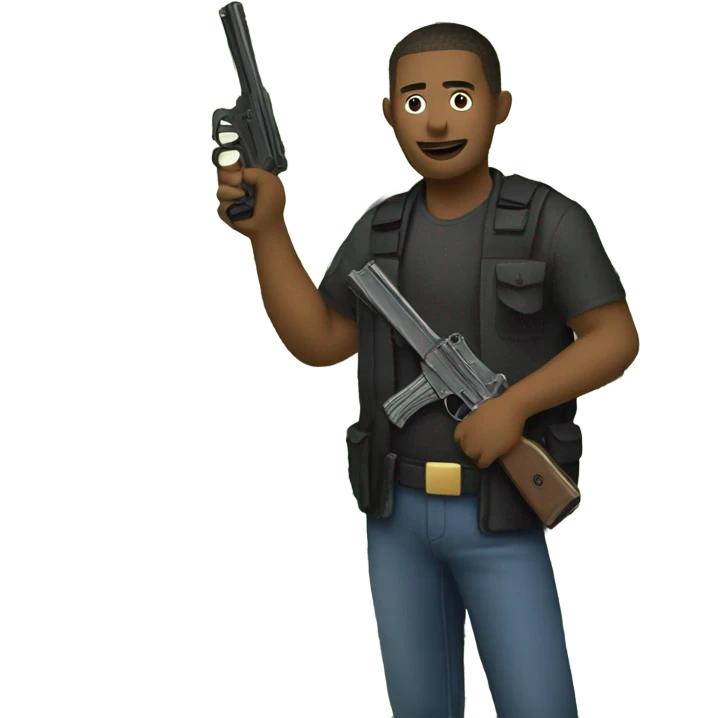 Someone with a gun and money in his hands emoji