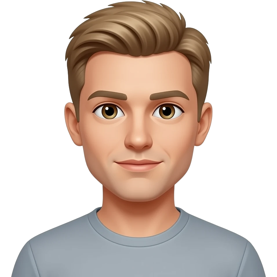 kumral kısa düz saçlı kahverengi gözlü 30 yaşında beyaz tenli adamz emoji
