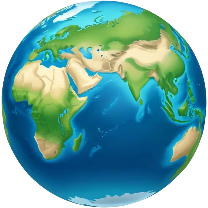 planet Earth with continents and oceans emoji