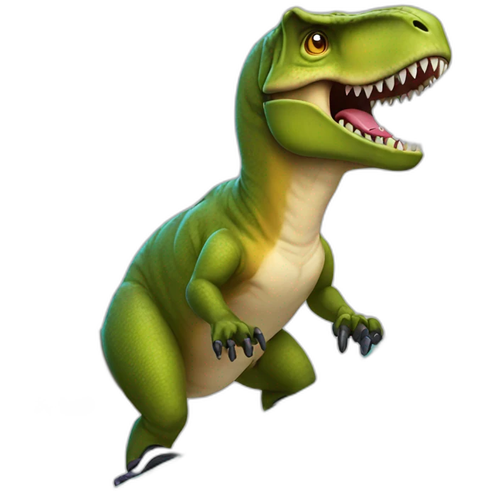 t rex skiing emoji