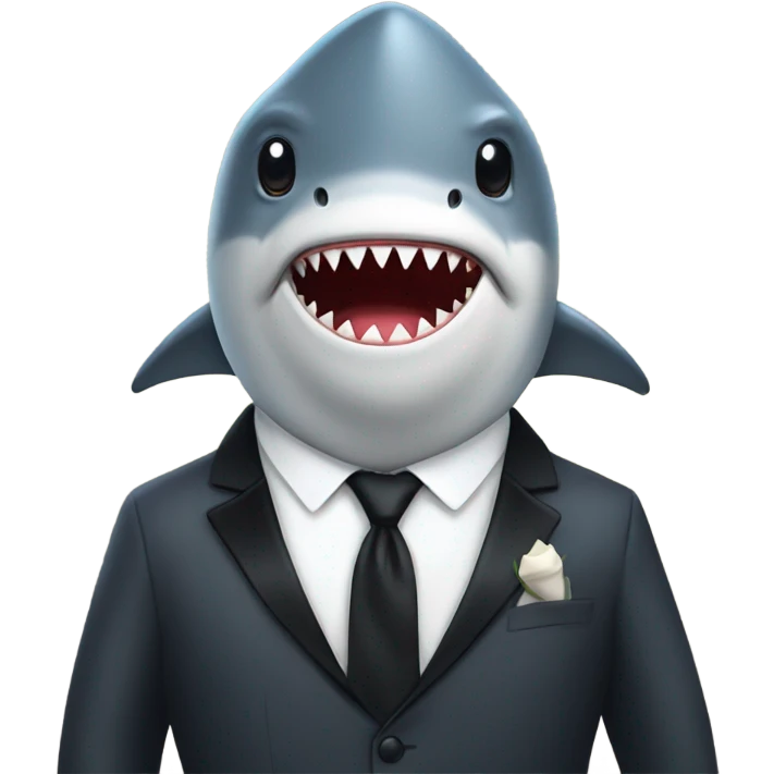 Shark wearing a tuxedo emoji