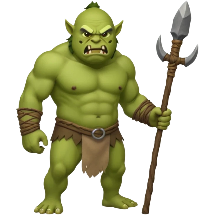 Ogre full body with Stick emoji
