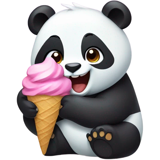 Panda eating ice cream emoji