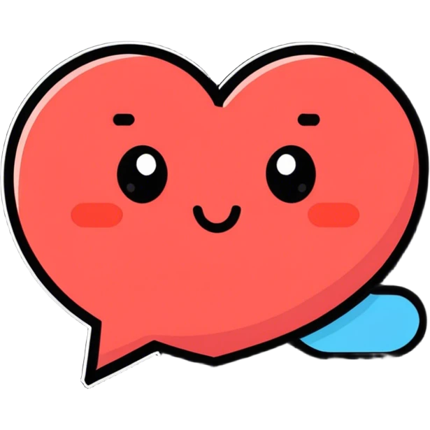 Heart with bubble emoji