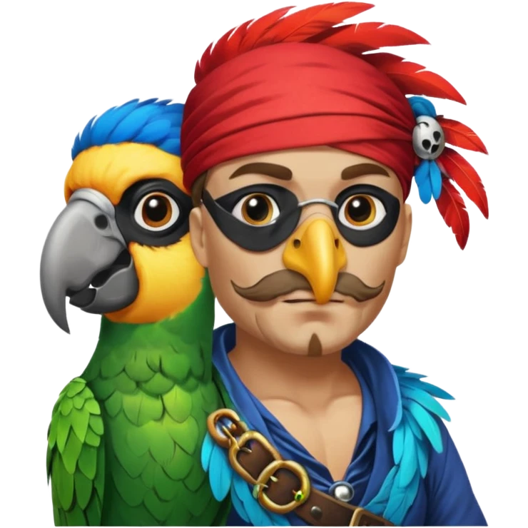 pirate and parrot emoji