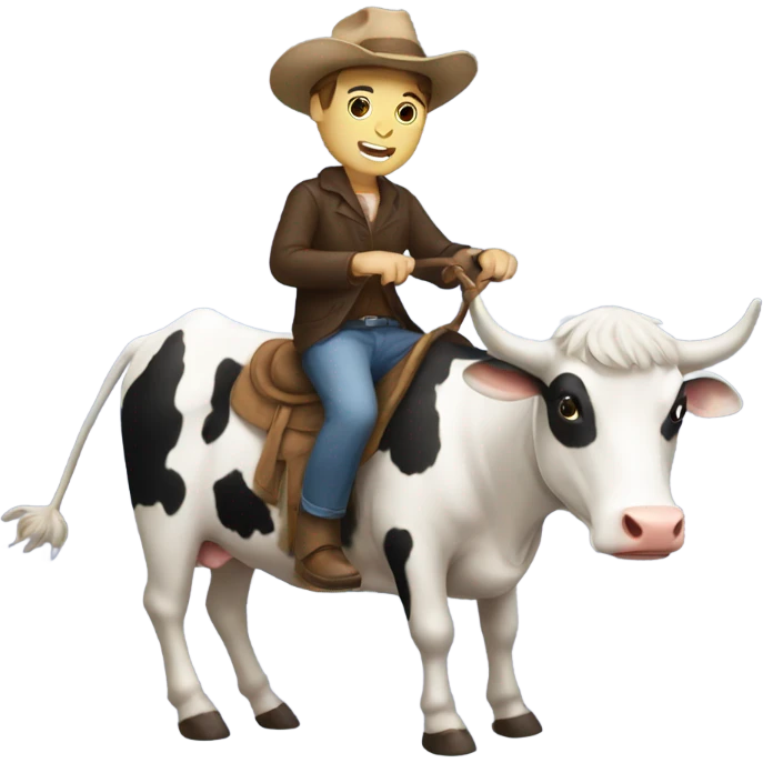 a person riding a cow emoji