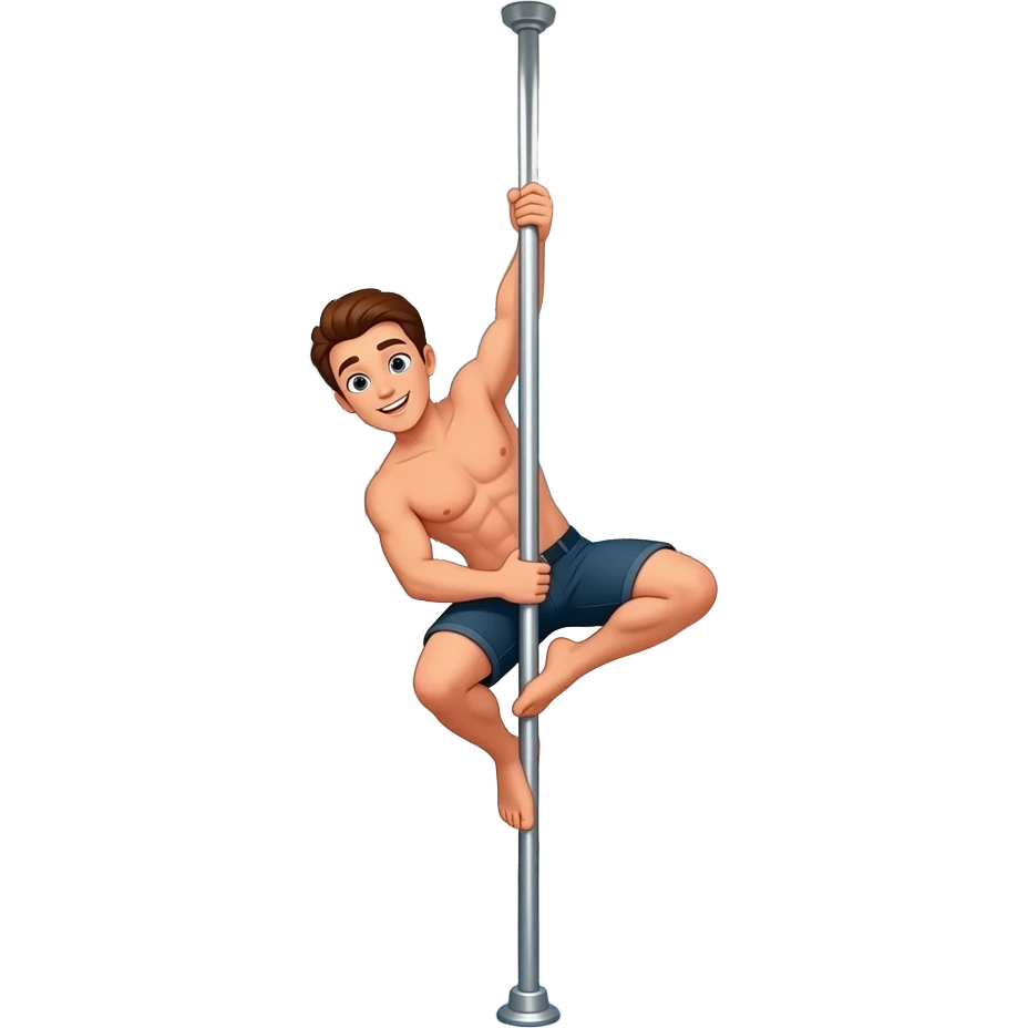 Hombre haciendo pole dentro de un vagón emoji