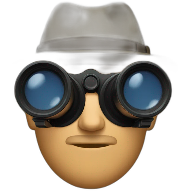man with binoculars emoji