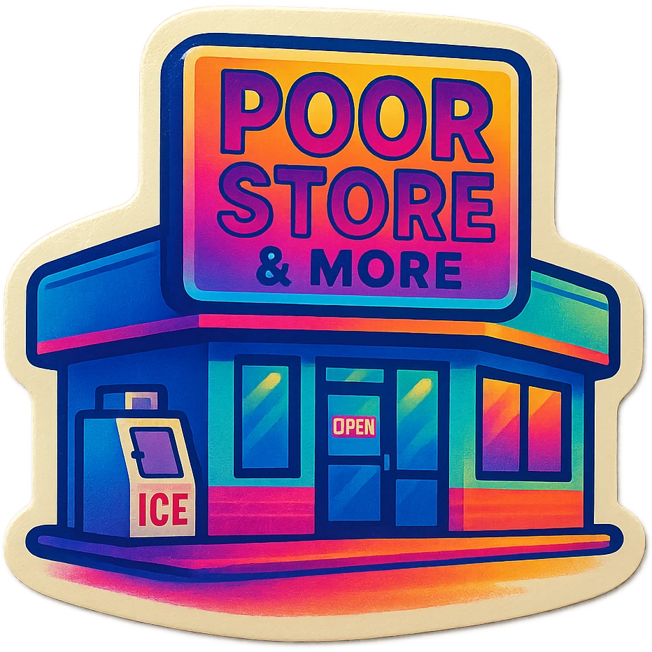 Convince store named Poor Store & More emoji