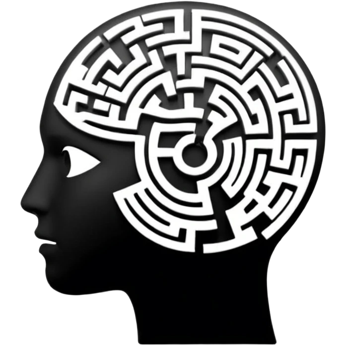 silhouette of a head with a maze inside emoji
