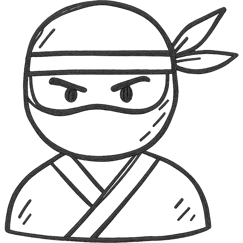 ninja hand drawn icon emoji