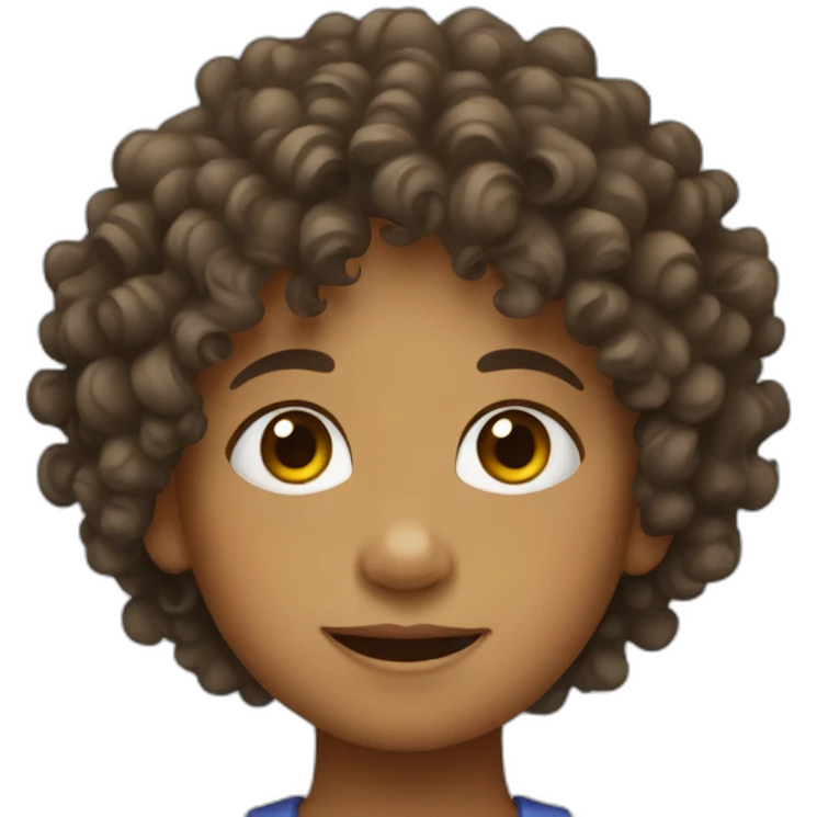 a curly-haired child emoji