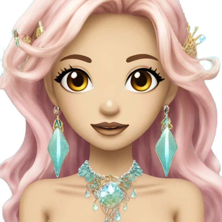 mermaid hime gyaru girl with pointy, jewerly emoji
