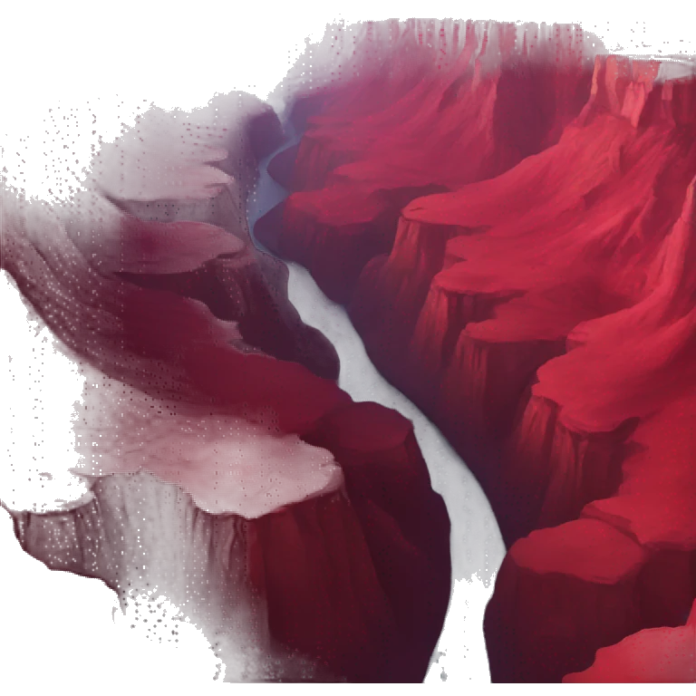 Dark-red clouds covering canyon emoji
