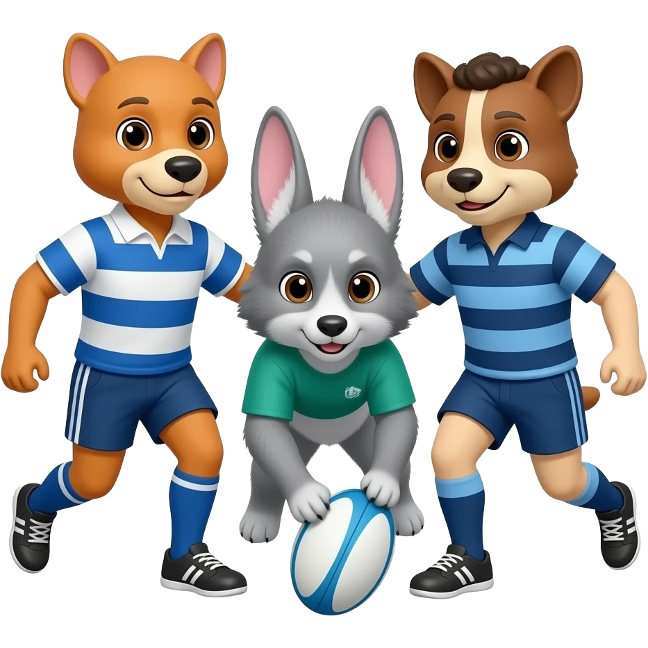 Portrait of animals rugby sport cool emoji