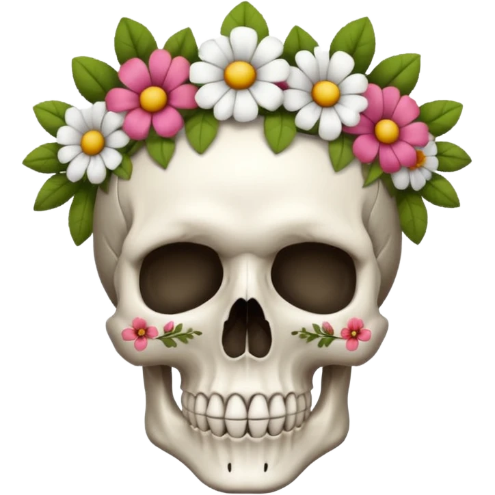 skull flower crown emoji