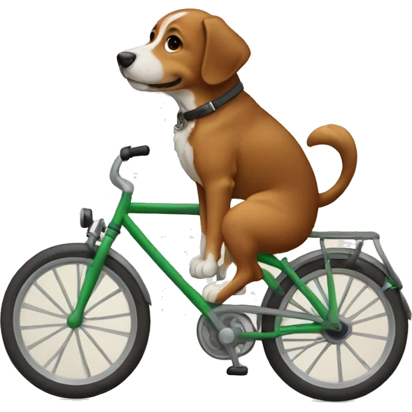 Cachorro em cima de bicicleta  emoji