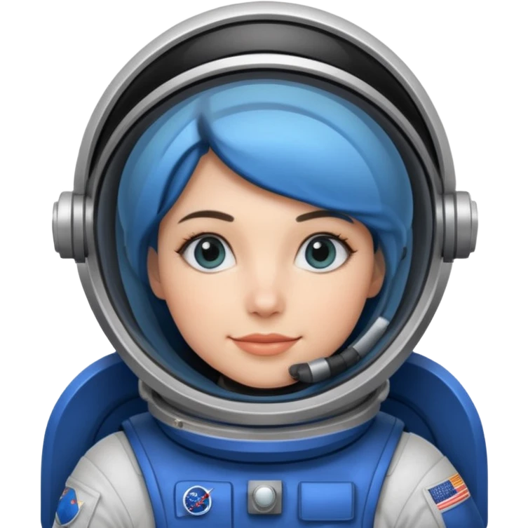 woman,  astronaut, blue and black design emoji