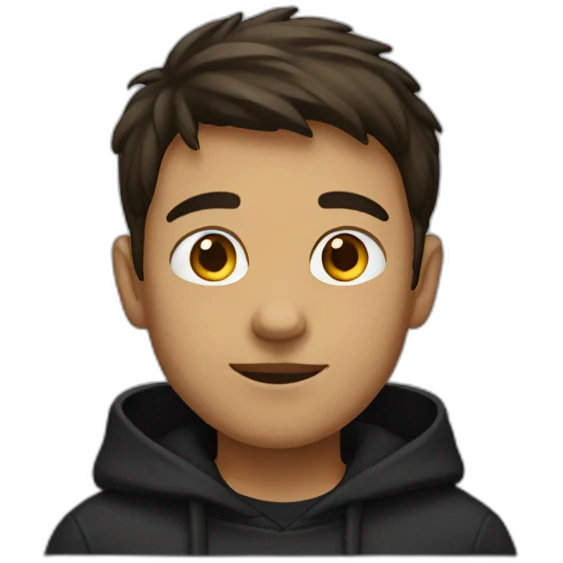 boy with black hoddie worn emoji