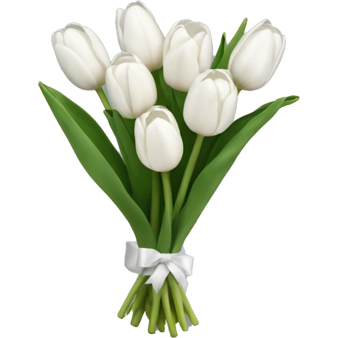 white tulip bouquet  emoji