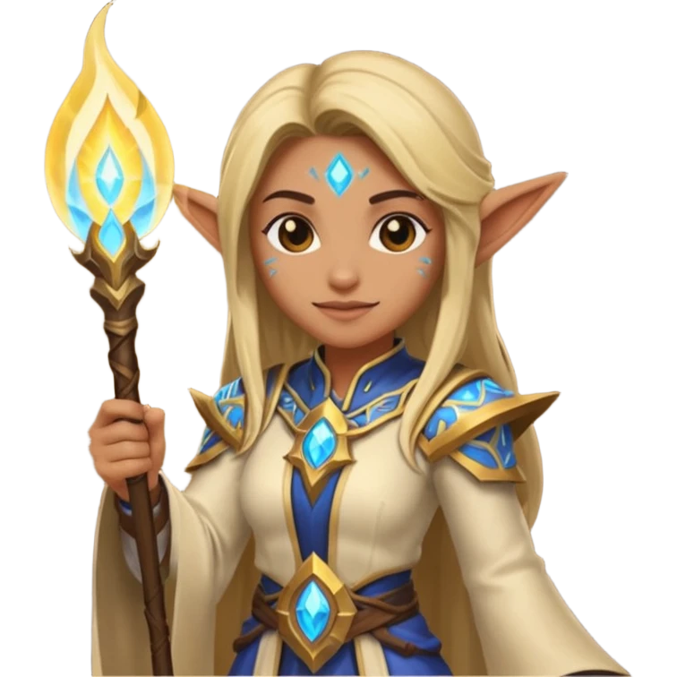 emoji representing the healer role in World of Warcraft, featuring a glowing staff or a hand casting a healing spell emoji