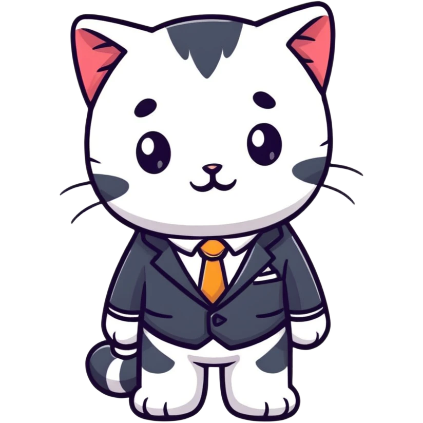kitten in a suit emoji