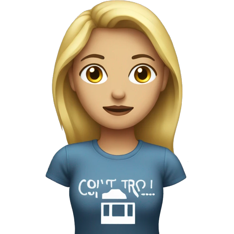 female with the shirt saying control alt delete emoji