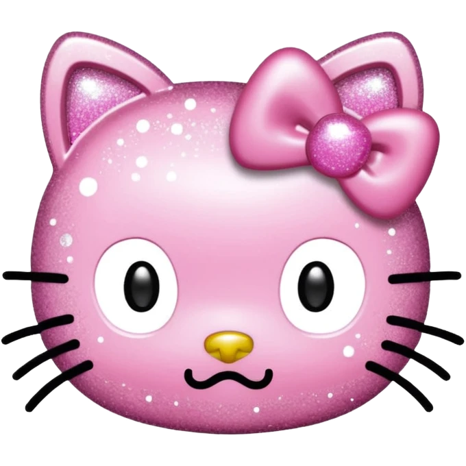 Glittery hello Kitty head outline  emoji